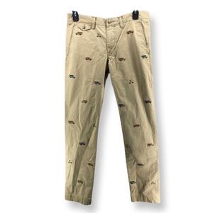 Polo Ralph Lauren Khaki Pants 28x32NWT BEACH CARS SUN GLASSES EMBROIDERED NWT